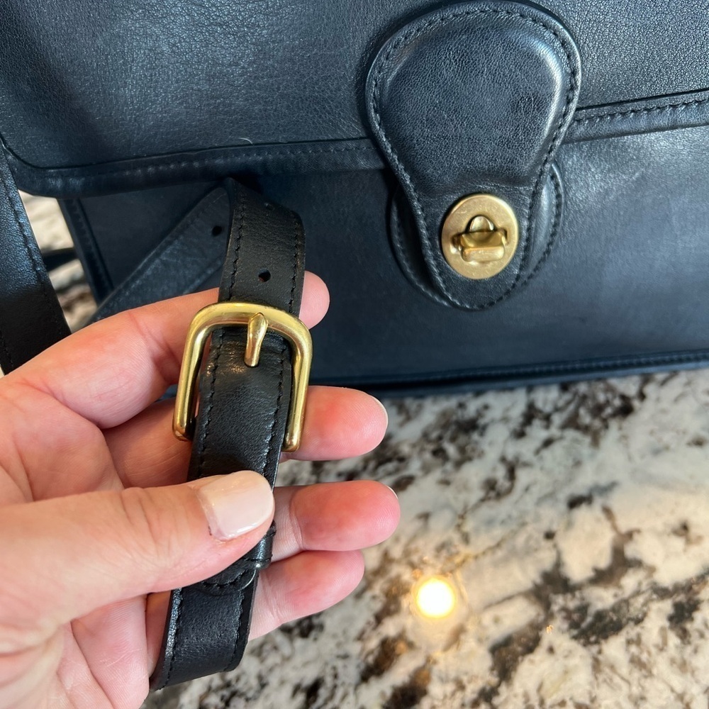 Vintage Coach Legacy 1998 Willis Black Leather Satchel Crossbody Bag Purse #9927 - Picture 4 of 15